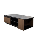 Extendable Coffee Table, Length Adjustable Wood Coffee Table with 2 Storage Drawers for Living Room, W331P262583