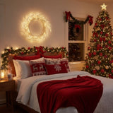 24 Inch Christmas Wreath with LED Lights Battery Operated Front Door Decorations for Indoor Outdoor 55181959