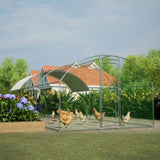 Large Chicken Coop Metal Chicken Run with Waterproof and Anti-UV Cover, Dome Shaped Walk-in Fence W2505P171905