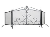 Onyx 3-Panel Iron Fireplace Screen 54" x 31.5", Black Finish N775P386819B