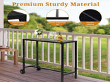 40" Outdoor Table with Wheels, Rectangle Narrow Counter Height Table, Ideal 56411537