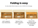 Bamboo Folding Desk,Space-Saving Computer Desk for Small Spaces, Foldable Study Table for Bedroom, W2641P372442