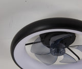 19.7-inch Black LED Ceiling Fan Light Dimmable and Adjustable Color Temperature, APP & Remote W1340P246417