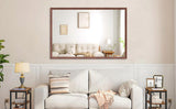 60"x40" Oversized Modern Rectangle Bathroom Mirror with walnut Frame Decorative Large Wall Mirrors W708P297661