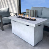 25" H x 42" W Fiber Reinforced Concrete Propane Outdoor Fire Pit Table B120P203038