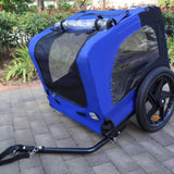 ZNTS Blue High Quality 16 inch air wheel Pet Bike Trailer for Dogs Foldable Bicycle Pet Trailer 69956740