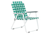 2pcs Steel Tube PP Webbing Bearing 120kg Folding Beach Chair Light Green Strip 45975453