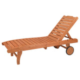 ZNTS 183*58*36.5cm Outdoor Garden Fir With Wheels And Drawers Two-Speed Adjustment Garden Wooden Bed 26963924