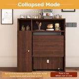 Multifunctional Folding Dining Table with Wall-Mounted Sideboard & Storage for Small Apartments W2700P272128