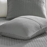 3 Piece Quilt Set Grey Full/Queen B035129038