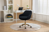 ZNTS 046-Mesh Fabric Home Office 360&deg;Swivel Chair Adjustable Height With Gold Metal Base,Black W527P149728