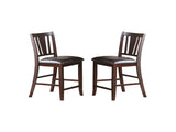 Darrell Upholstered Counter Height Chairs in Dark Brown Finish, Set of 2 SR011167