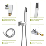 Dual Shower Head - 16 Inch Ceiling Mount Square Shower System with Rough-in Valve, Chrome W124357657