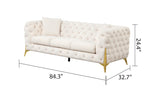 ZNTS Contempo Modern Style Sofa Made with Wood in Cream B009139142