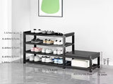 4-Tier Shoe Rack with Cushion,Heavy Duty Carbon Steel Frame, Anti-Slip Feet, 63502368