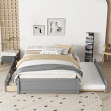 FULL BED WITH TWIN SIZE TRUNDLE AND TWO DRAWERS FOR GREY COLOR W69732770