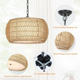Rattan Farmhouse Chandelier Light Fixtures W2738P324209