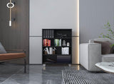 Bookcase 40.6" H, 6 shelves, 4 legs, Black B097P250871