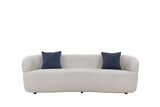 Mid Century Modern Curved Sofa, 3 Seat Cloud couch Boucle sofa Fabric Couch for Living Room, W87642013