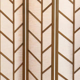 Walnut and Linen Foldable 3-Panel Screen B062P145491