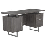 Weathered Grey 2-drawer Floating Top Office Desk B062P145457