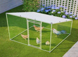 84"x78.7"x72.7" Walk-In Metal Chicken Coop,Slanted Roof,Heavy-Duty All-Weather Poultry Cage with W2505P409633