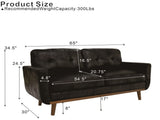 65-inch Modern Minimalist Two-Seater Sofa, featuring breathable Foil fabric and solid wood legs W5568P478823