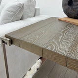 Corbeta Metal Frame Wood Living Room End Table with Shelf, Aged Graphite T2574P164769