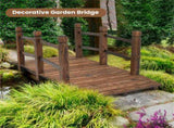 5 Feet Wooden Garden Bridge - 100% Fir Wood Construction, Easy Assembly with Hardware, Ideal for 72756106