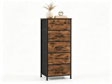 Vertical Fabric Storage Dresser, Tall Narrow Storage Tower with Large Capacity Drawers, Sturdy Metal 02753174
