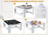 2-in-1 Kids Activity Table and Chairs Set, Double-Sided Whiteboard & Blackboard, with Hidden 75664827
