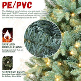 Artificial 7ft Blue green Tint Christmas Tree with 1845 PE/PVC Mixed Branch Tips, 500L warm white 67615630