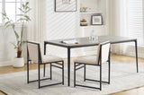 Counter Height Bar Stools Set of 2, Upholstered Linen Bar Chairs, Metal Footrest and Frame for W1249P257011