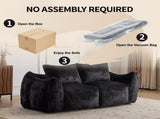 Giant Bean Bag Couch for Adults, Ultra Soft Fluffy Loveseat Bean Bag Sofa, Oversized Chase Lounge 58247801