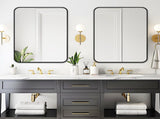 Bathroom Mirror 20x28 Rounded Rectangle Wall Mirror, Matte Metal Framed Vanity Rectangular 83402170