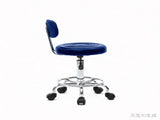 Round Shape Adjustable Salon Stool with Back and Line Blue 90685361