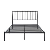 ZNTS Metal Frame Queen Platform Bed Black Finish Angle Headboard Bedroom Furniture 1pc B011P261195