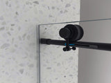 4876 Matte Black frameless one fixed and one shifted Shower Door, 70MM 304 SUS large pulleys with W2517P314409