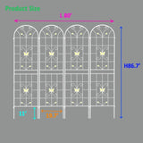 4 Pack Metal Garden Trellis 86.7" x 19.7" Rustproof Trellis for Climbing Plants Outdoor Flower W1586P151252