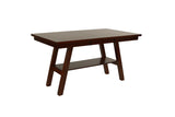 Dining Table Rectangle Dining Table w Shelve 1pc Counter Height Table Only Rubber wood Dark Walnut B011P192197