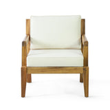 Outdoor Acacia Wood Patio Club Chair, Patio Furniture,Waterproof Thick Cushion Deep Seating for 70787.00BGE
