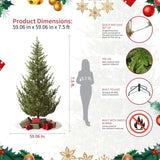 Aspen Slim Fir 7.5ft Christmas Tree Pre-Lit Artificial with 4,570 Branch Tips & 1,555 Low-Voltage 12601272