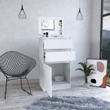 Kamelot Dresser With Jewelry Box, Single Door Cabinet, Mirror, Two Drawers -White B07091920