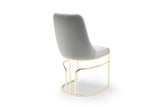 Emrald Modern Style 2PC Dinning Chairs made with wood and Gold Legs Gray B009P298423