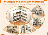 White Geometric Convex Bookshelf, 3-Tier Open Freestanding Display Shelf, Engineered Wood Storage 89319042