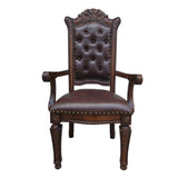 Espresso and Cherry Tufted Back Arm Chairs B062P185666
