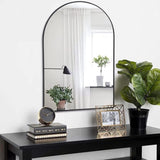 ZNTS Black 20x30 INCH Metal Arch Barhroom mirror 05906160