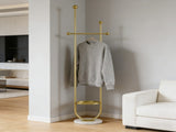 Clothing Rack, Golden Metal Freestanding Heavy Duty Clothes Rack with Marble Base, Multipurpose 04121908