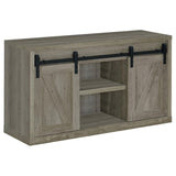 ZNTS Grey Driftwood 48-inch TV Console with 2 Sliding Doors B062P153852