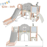 ZNTS Kids Slide Playset Structure 9 in 1, Spaceship Set with Slide, Arch Tunnel, Ring Toss, Drawing 36546429